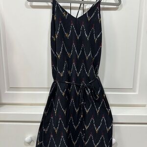 LOFT Black and White Patterned Dress